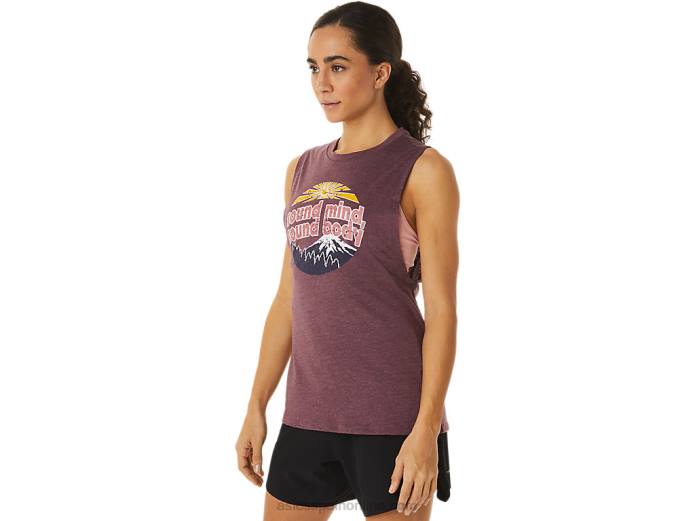 Camiseta sin mangas de montaña para mujer. Asics 4L682832 Brezo profundo de Marte