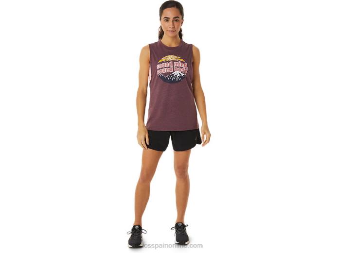 Camiseta sin mangas de montaña para mujer. Asics 4L682832 Brezo profundo de Marte