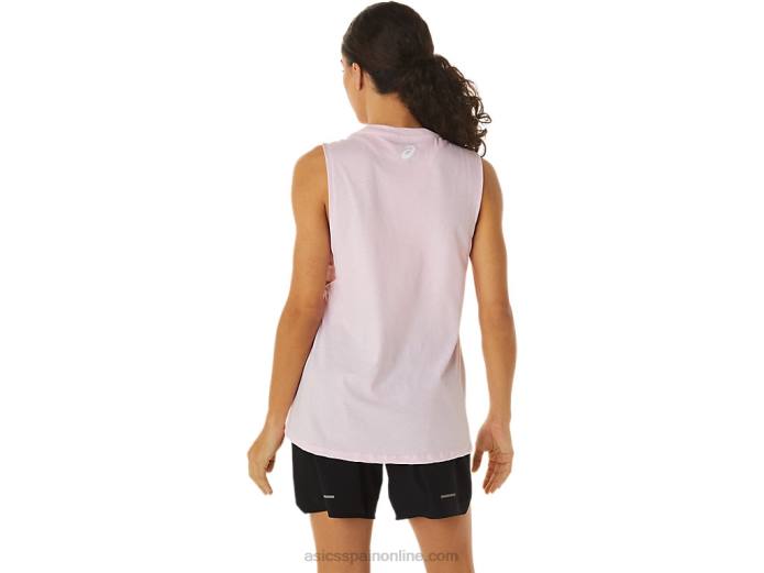 Camiseta sin mangas de montaña para mujer. Asics 4L682833 sal rosa