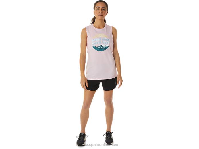 Camiseta sin mangas de montaña para mujer. Asics 4L682833 sal rosa