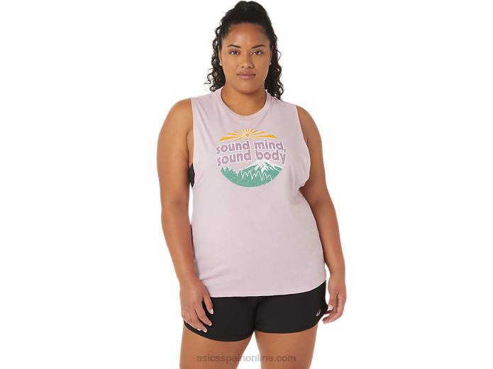Camiseta sin mangas de montaña para mujer. Asics 4L682842 apenas rosa