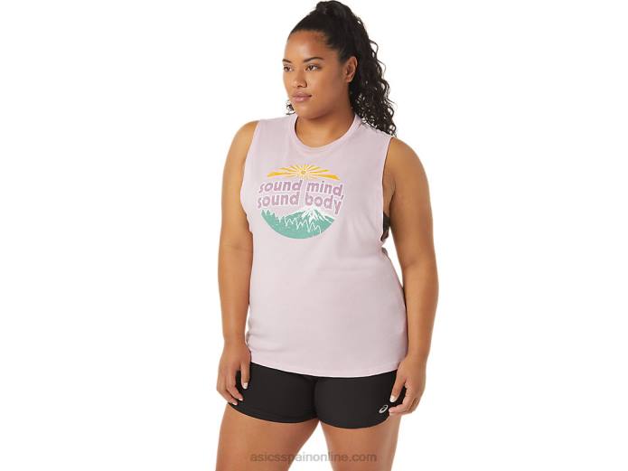Camiseta sin mangas de montaña para mujer. Asics 4L682842 apenas rosa