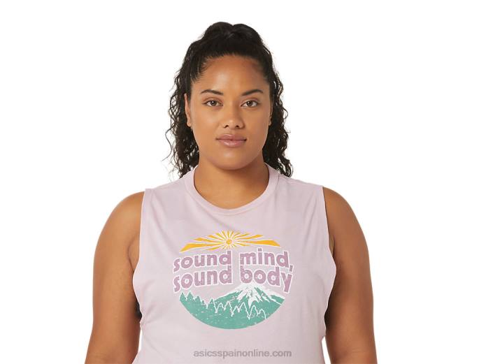 Camiseta sin mangas de montaña para mujer. Asics 4L682842 apenas rosa