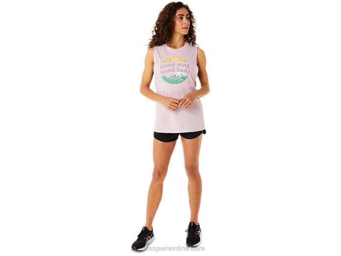 Camiseta sin mangas de montaña para mujer. Asics 4L682842 apenas rosa