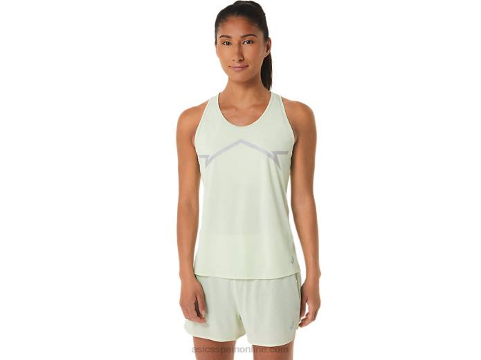 Camiseta sin mangas lite-show para mujer Asics 4L682335 susurro verde