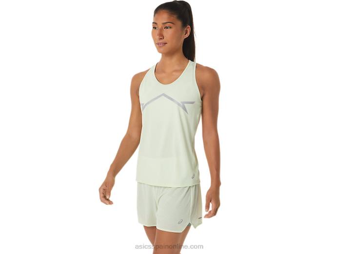 Camiseta sin mangas lite-show para mujer Asics 4L682335 susurro verde