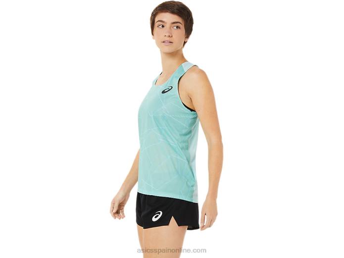 camiseta de malla ligera para mujer Asics 4L683262 azul claro