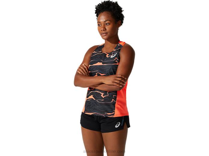 camiseta de malla ligera para mujer Asics 4L684062 flash de coral