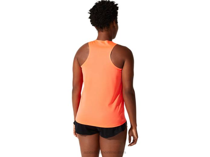 camiseta de malla ligera para mujer Asics 4L684062 flash de coral