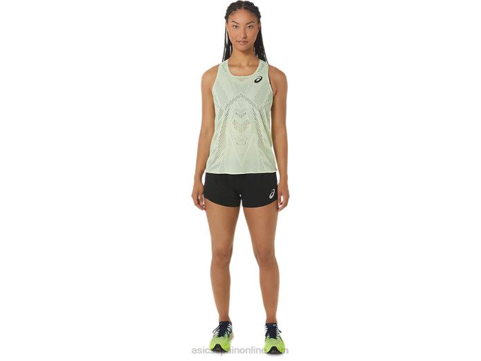 camiseta de tirantes jacquard actibreeze para mujer Asics 4L682226 susurro verde
