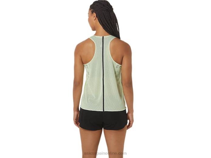 camiseta de tirantes jacquard actibreeze para mujer Asics 4L682226 susurro verde