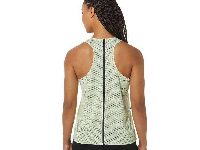 camiseta de tirantes jacquard actibreeze para mujer Asics 4L682226 susurro verde