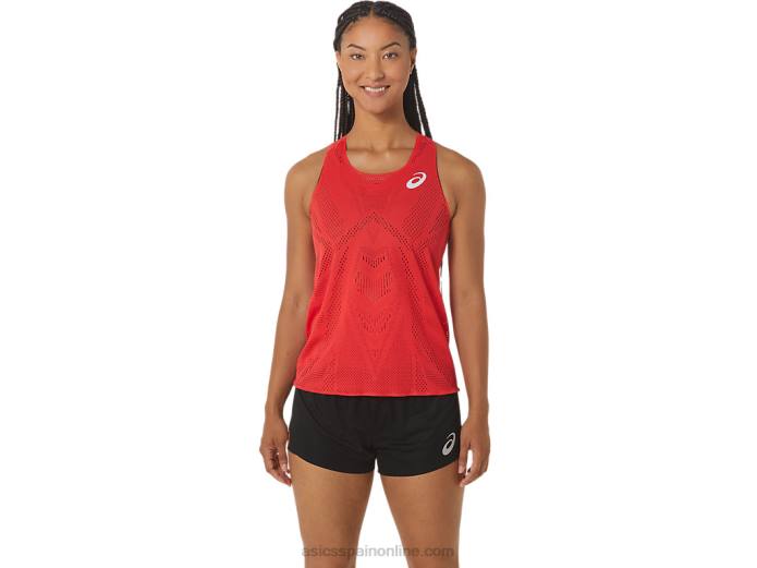 camiseta de tirantes jacquard actibreeze para mujer Asics 4L682341 rojo electrico
