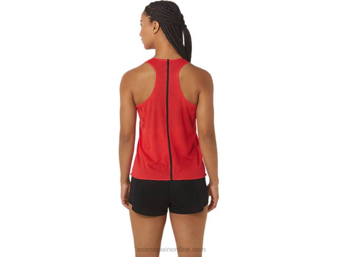 camiseta de tirantes jacquard actibreeze para mujer Asics 4L682341 rojo electrico