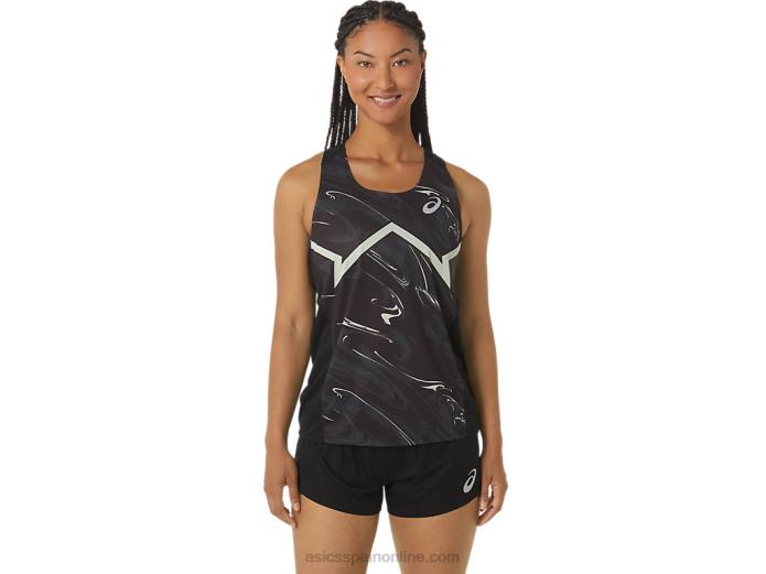 camiseta ligera cj-line para mujer Asics 4L682347 rendimiento negro/verde susurro