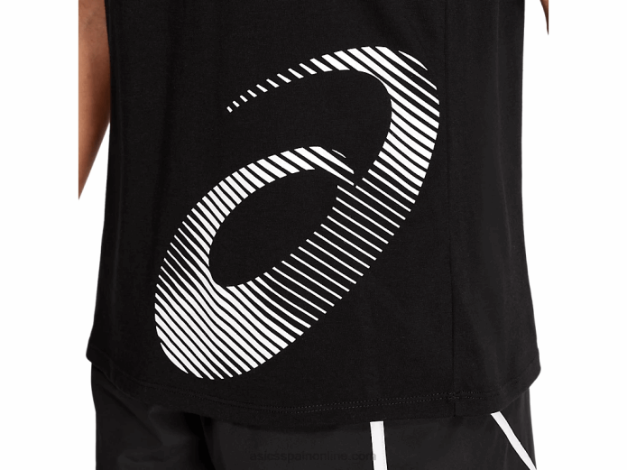 camiseta sin mangas con estampado central para mujer Asics 4L684074 rendimiento negro