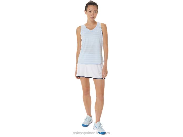 camiseta sin mangas con rayas de corte para mujer Asics 4L682558 cielo suave