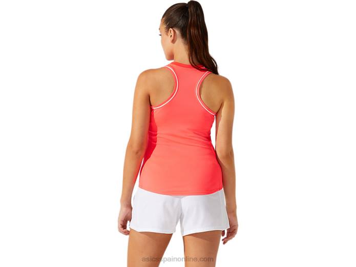 camiseta sin mangas con ribetes para mujer Asics 4L683796 diva rosa