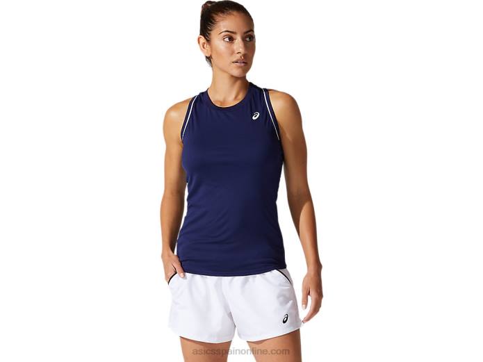 camiseta sin mangas con ribetes para mujer Asics 4L683881 chaquetón