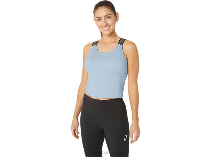 camiseta sin mangas corta fit sana para mujer Asics 4L682158 cielo