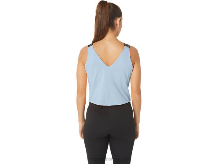 camiseta sin mangas corta fit sana para mujer Asics 4L682158 cielo