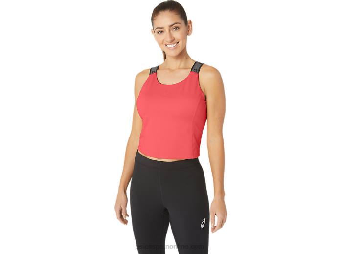 camiseta sin mangas corta fit sana para mujer Asics 4L682279 coral ardiente