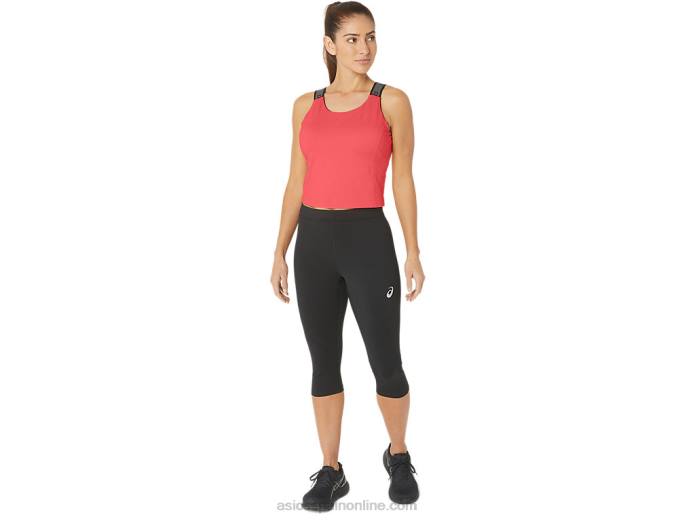 camiseta sin mangas corta fit sana para mujer Asics 4L682279 coral ardiente
