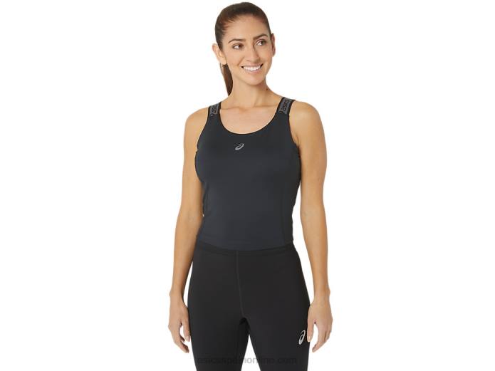 camiseta sin mangas corta fit sana para mujer Asics 4L682357 rendimiento negro