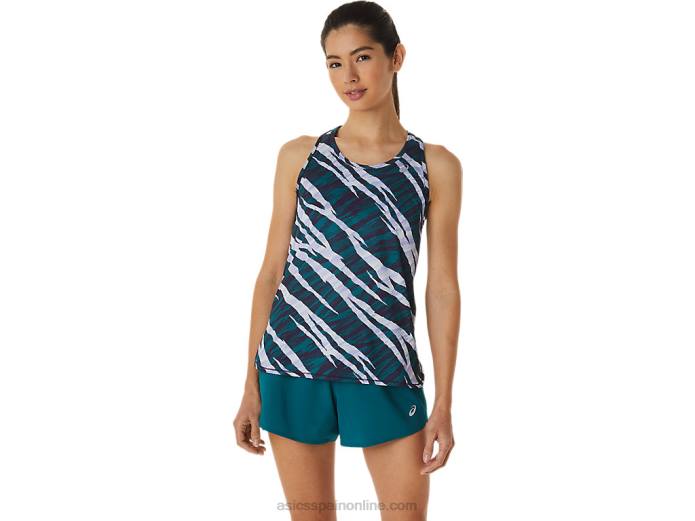 camiseta sin mangas de camuflaje salvaje para mujer Asics 4L683027 pantalla de noche/pino aterciopelado