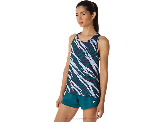 camiseta sin mangas de camuflaje salvaje para mujer Asics 4L683027 pantalla de noche/pino aterciopelado