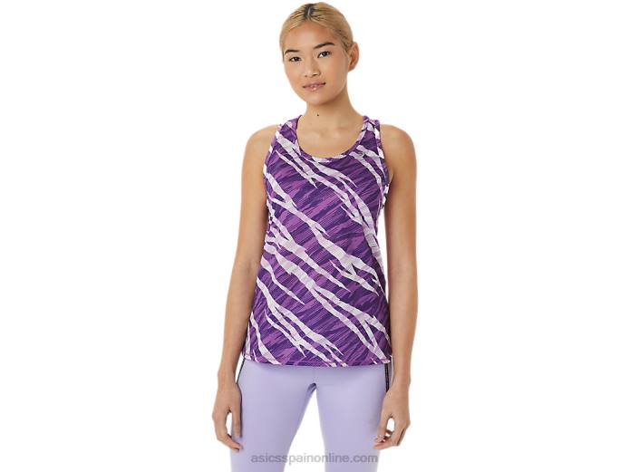 camiseta sin mangas de camuflaje salvaje para mujer Asics 4L683068 resplandor orquídea/lavanda