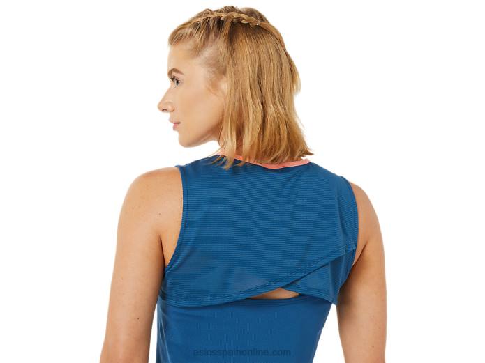 camiseta sin mangas de mujer Asics 4L683495 verde oasis/índigo claro