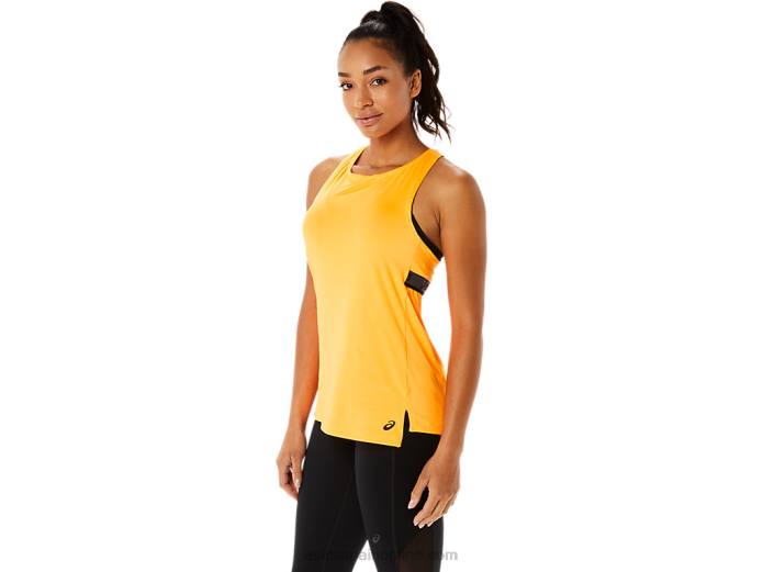 camiseta sin mangas fit sana para mujer Asics 4L682823 estallido de naranja
