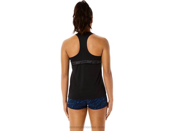 camiseta sin mangas fit sana para mujer Asics 4L683465 rendimiento negro