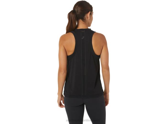 camiseta sin mangas kate de malla para mujer Asics 4L682811 rendimiento negro