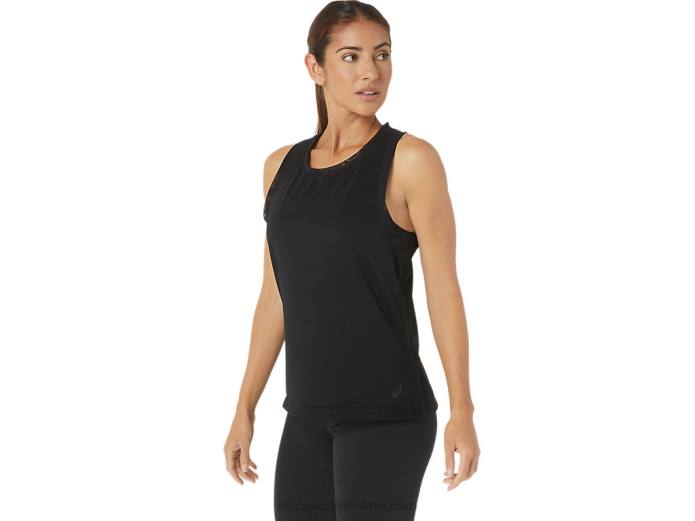 camiseta sin mangas kate de malla para mujer Asics 4L682811 rendimiento negro