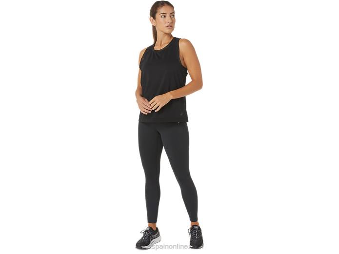 camiseta sin mangas kate de malla para mujer Asics 4L682811 rendimiento negro