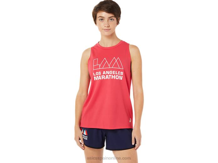 camiseta sin mangas lam ready-set ii para mujer Asics 4L683614 píxel rosa