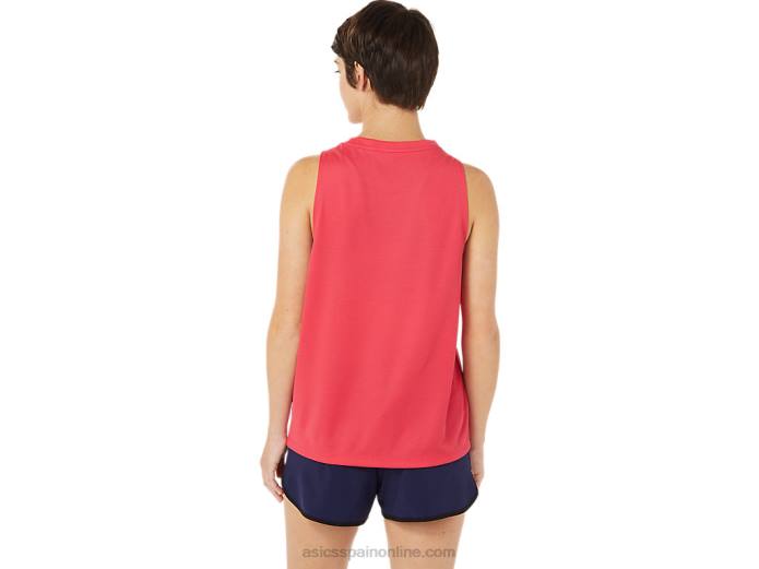 camiseta sin mangas lam ready-set ii para mujer Asics 4L683614 píxel rosa