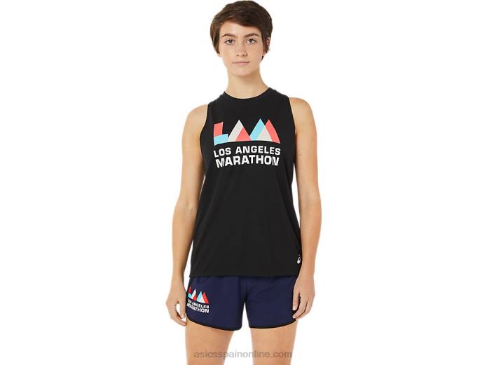 camiseta sin mangas lam ready-set ii para mujer Asics 4L683616 rendimiento negro