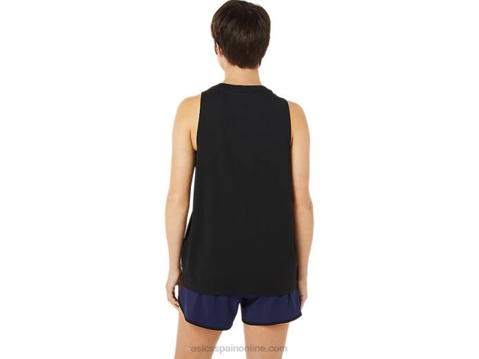 camiseta sin mangas lam ready-set ii para mujer Asics 4L683616 rendimiento negro