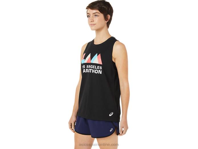 camiseta sin mangas lam ready-set ii para mujer Asics 4L683616 rendimiento negro
