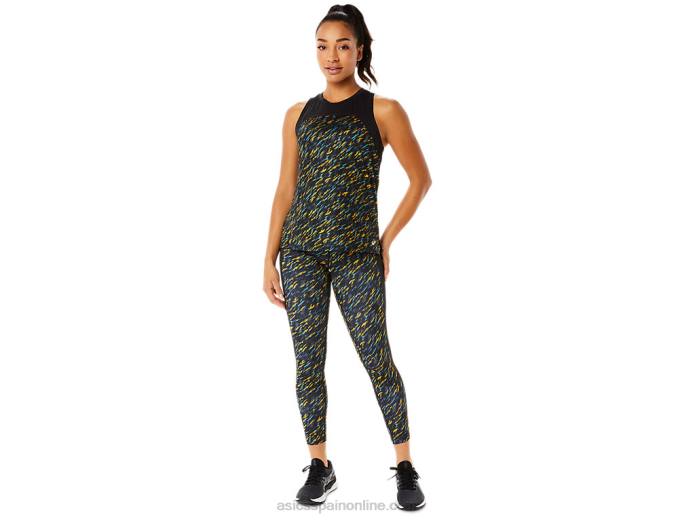camiseta sin mangas pr lyte run para mujer Asics 4L683386 sombra de noche/estampado de salvia
