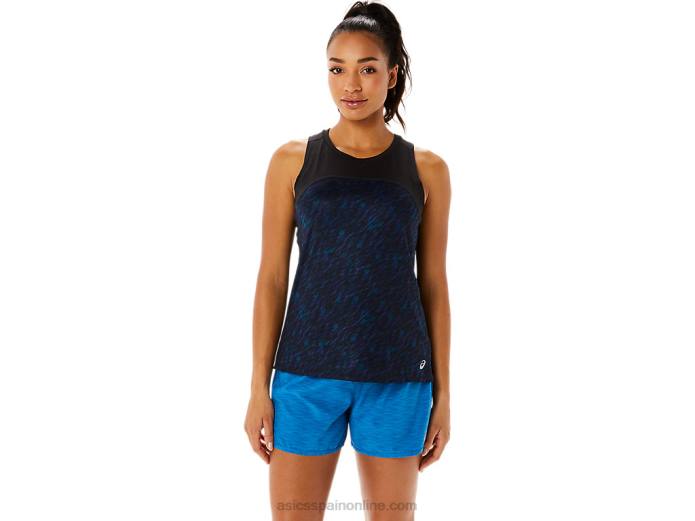camiseta sin mangas pr lyte run para mujer Asics 4L683486 impresión de sombra nocturna/lago