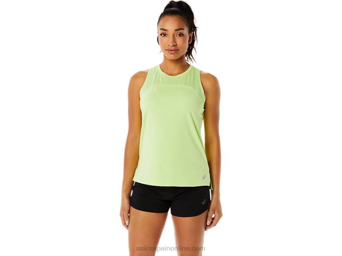 camiseta sin mangas pr lyte run para mujer Asics 4L683500 verde lima