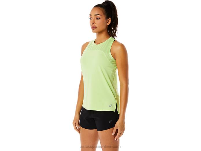 camiseta sin mangas pr lyte run para mujer Asics 4L683500 verde lima