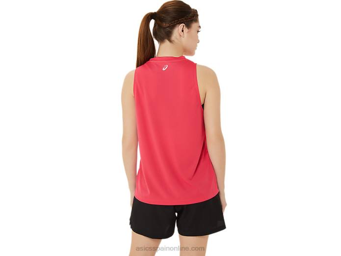 camiseta sin mangas ready-set ii wch para mujer Asics 4L683218 píxel rosa