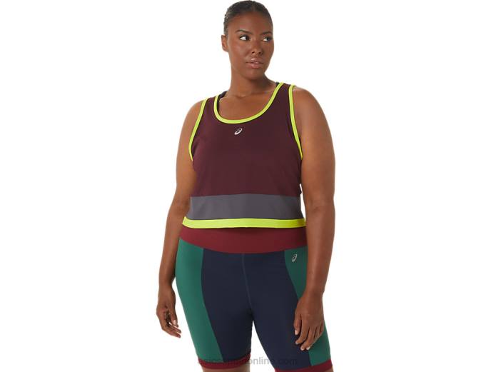 el nuevo tanque fuerte reutilizado para mujer Asics 4L683367 granate/gris acero