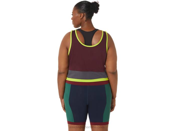 el nuevo tanque fuerte reutilizado para mujer Asics 4L683367 granate/gris acero
