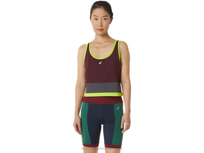 el nuevo tanque fuerte reutilizado para mujer Asics 4L683367 granate/gris acero